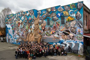 Group Photo at Mural